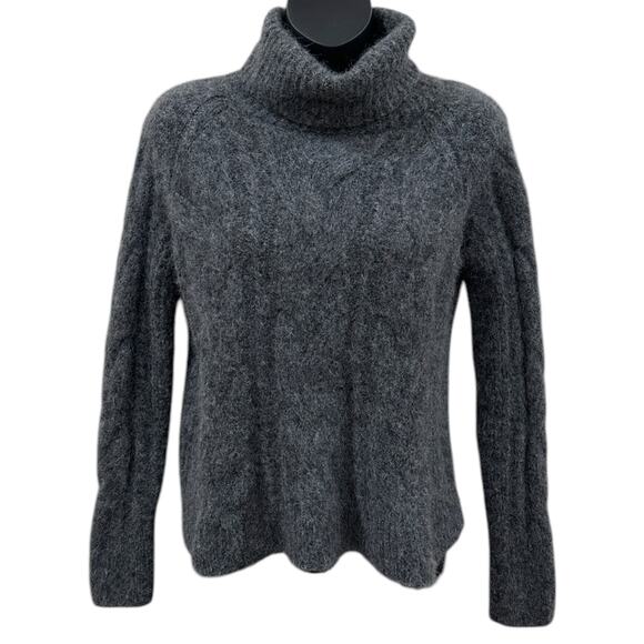 Faherty Frost Cable Stitch Turtleneck Alpaca Blend Sweater - Picture 1 of 7
